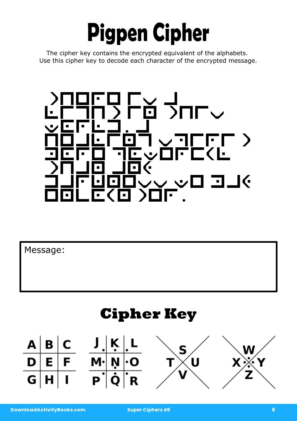 Pigpen Cipher in Super Ciphers 49