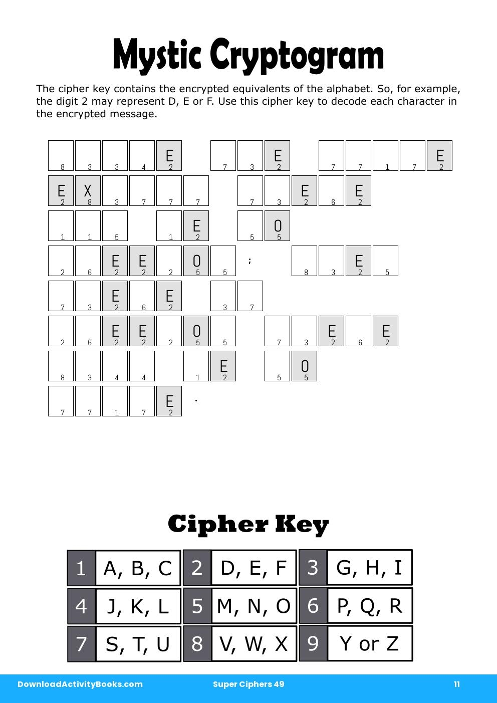 Mystic Cryptogram in Super Ciphers 49