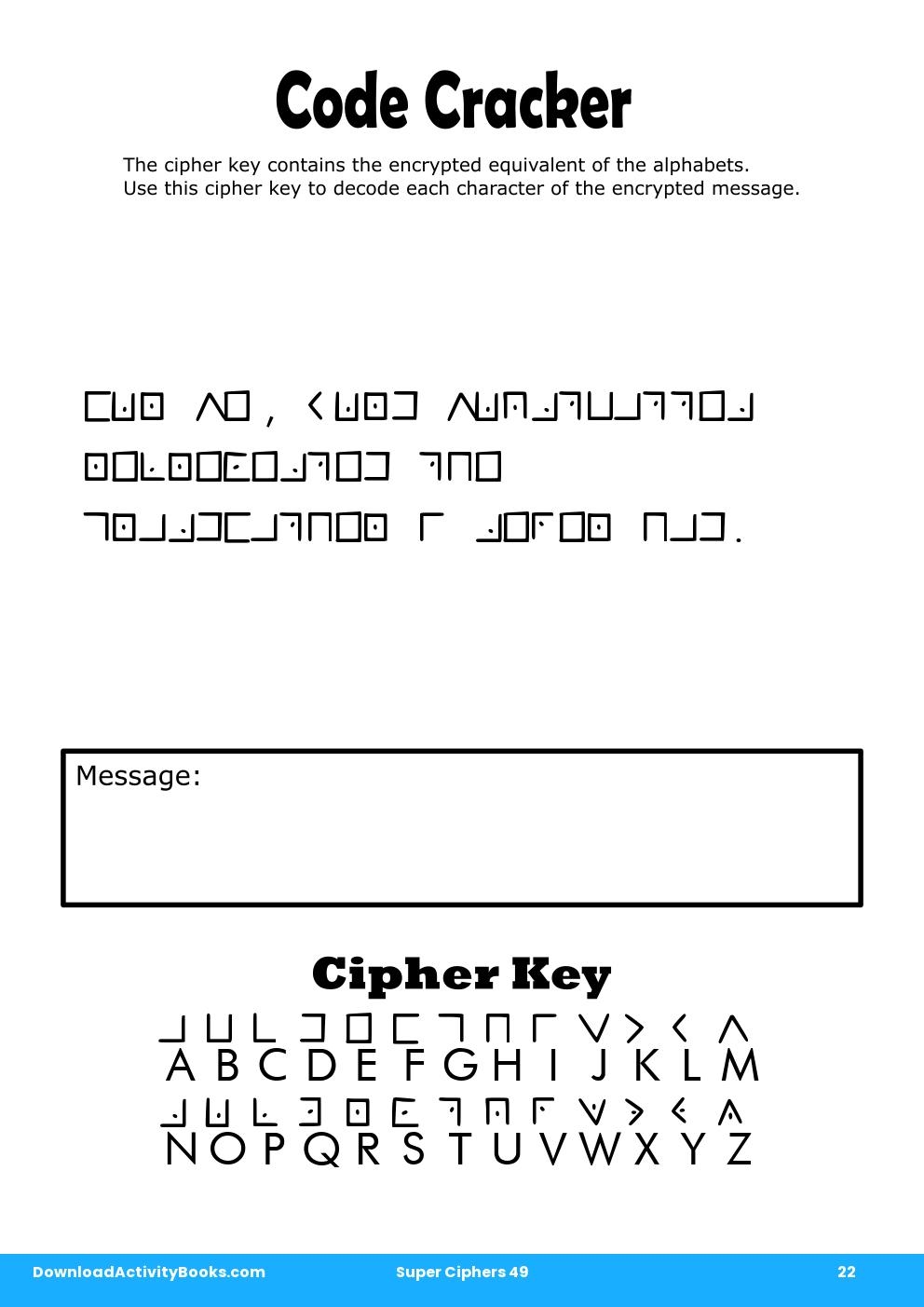 Code Cracker in Super Ciphers 49