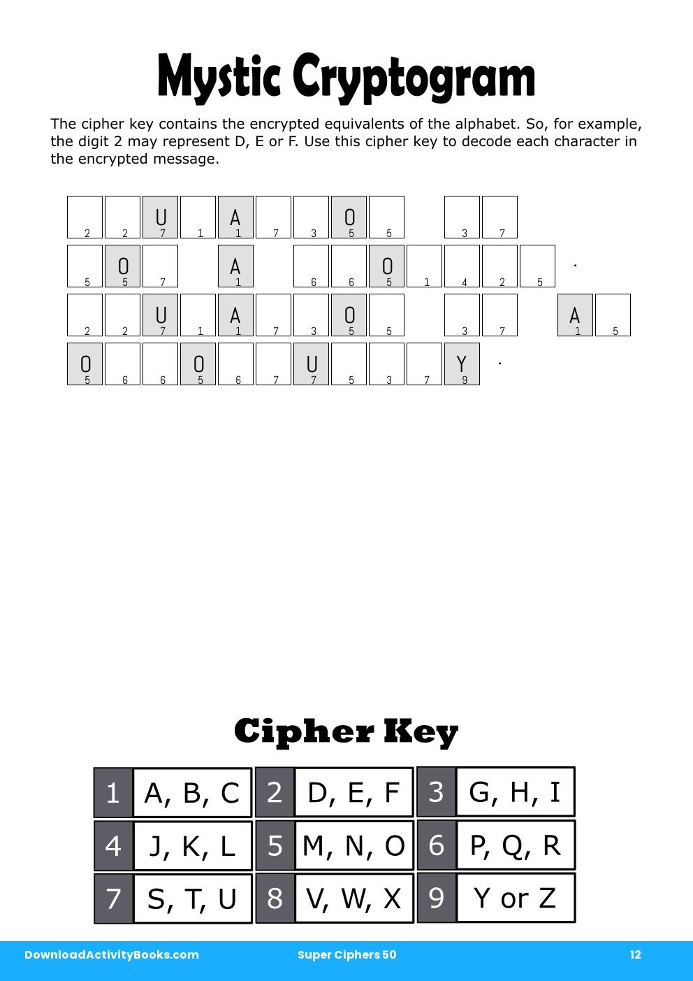 Mystic Cryptogram in Super Ciphers 50