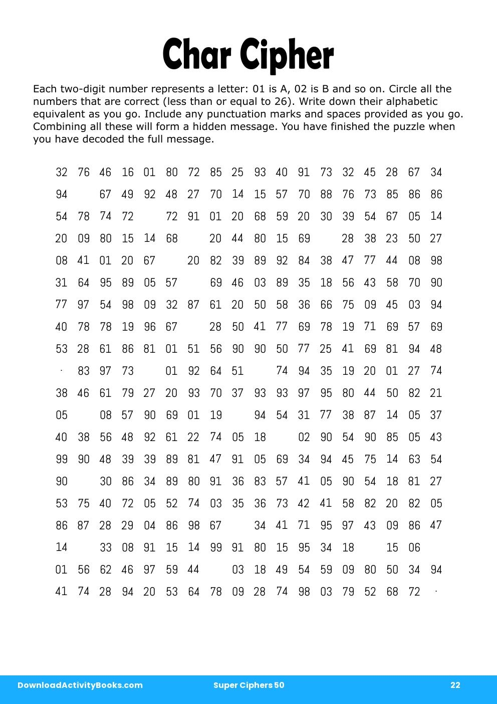 Char Cipher in Super Ciphers 50