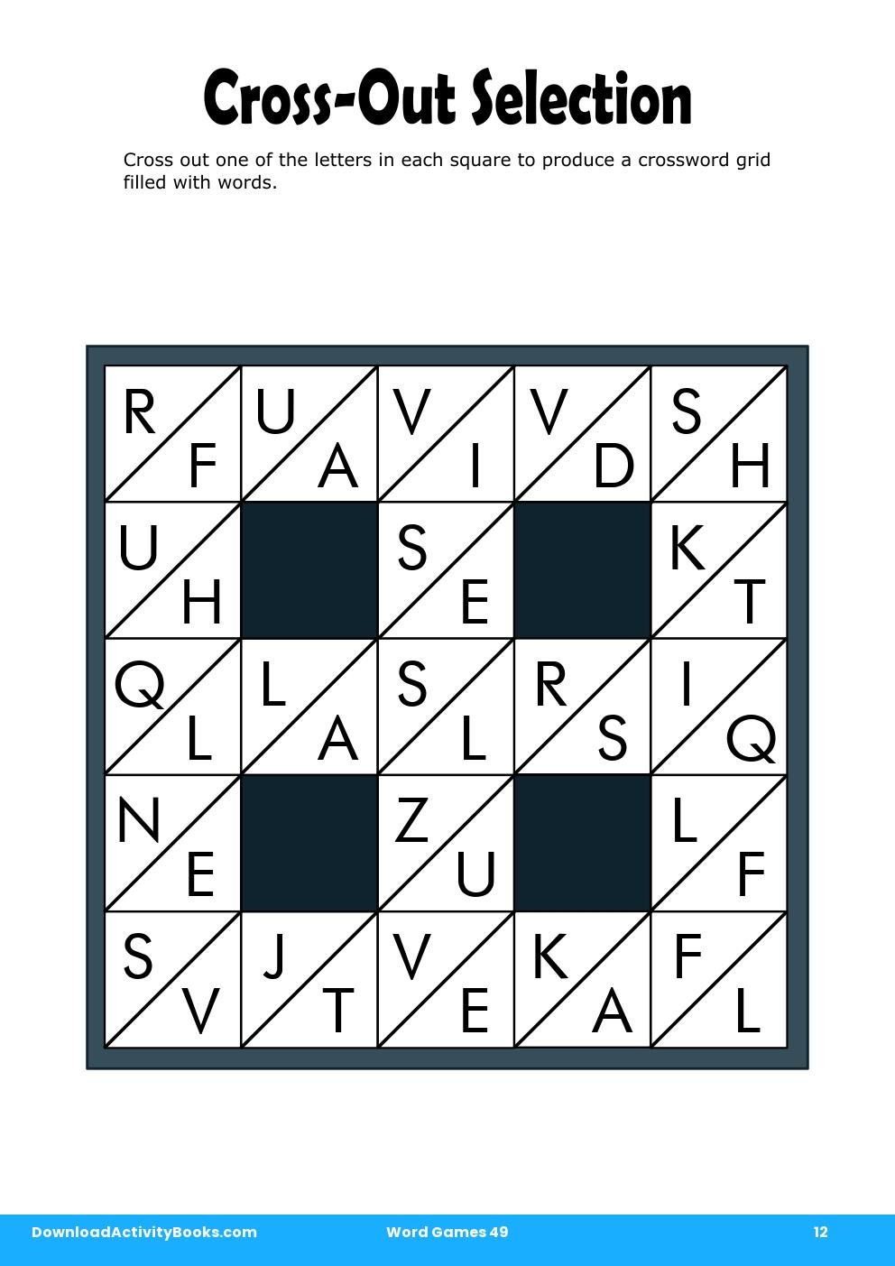 Cross-Out Selection in Word Games 49