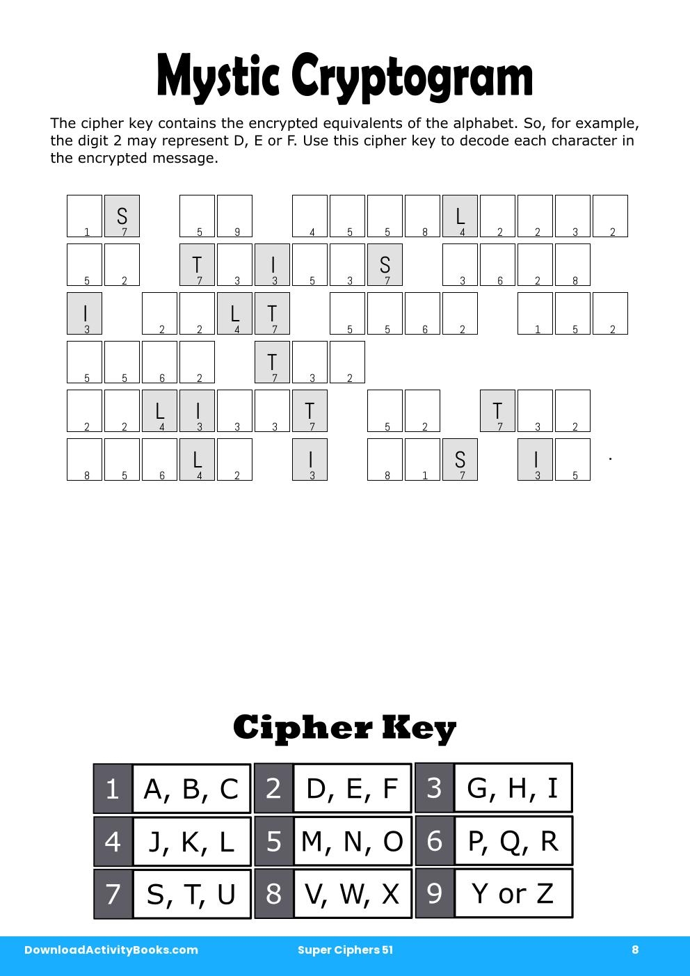 Mystic Cryptogram in Super Ciphers 51