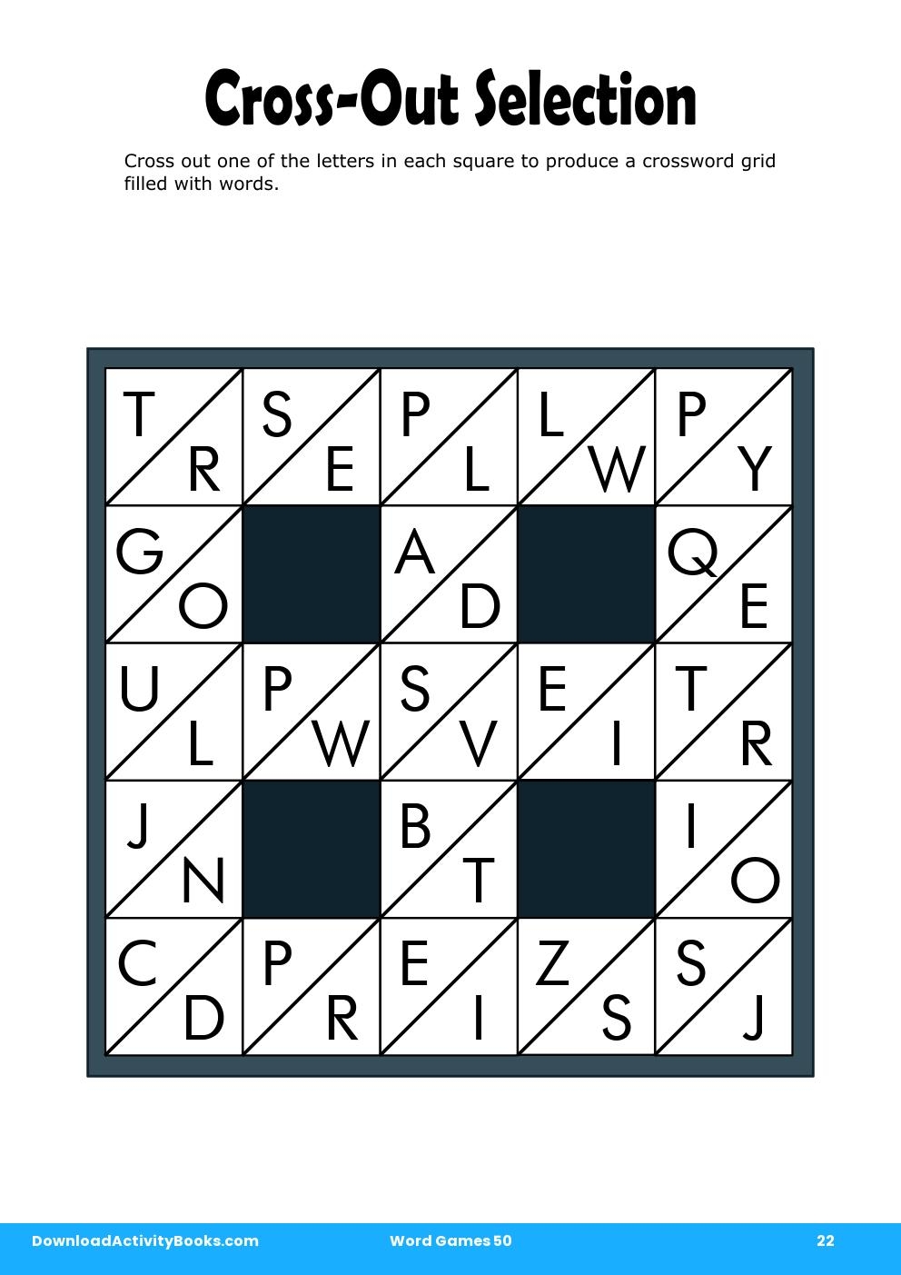 Cross-Out Selection in Word Games 50