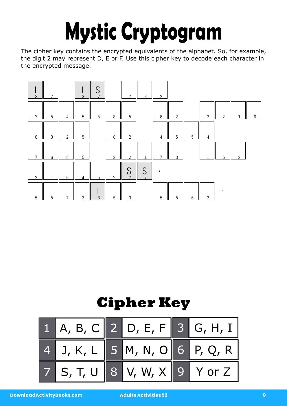 Mystic Cryptogram in Adults Activities 52