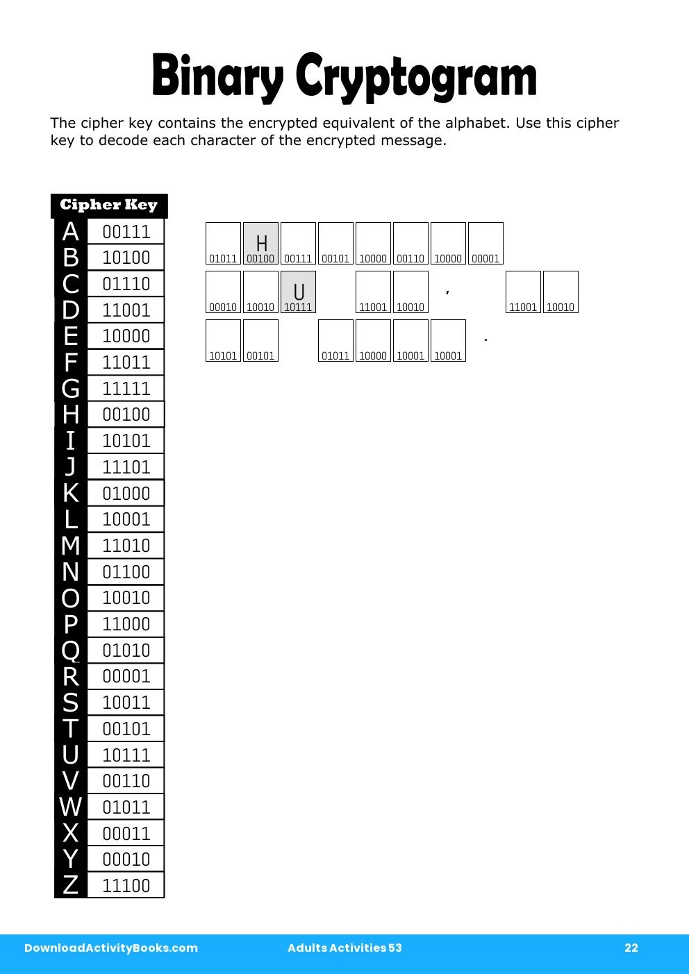Binary Cryptogram in Adults Activities 53