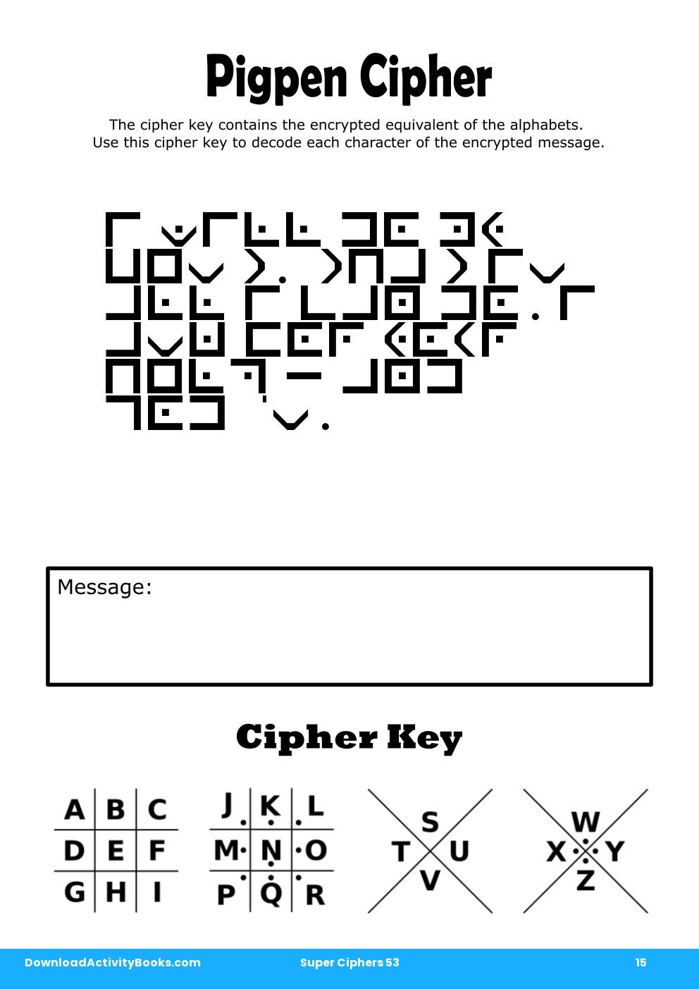 Pigpen Cipher in Super Ciphers 53