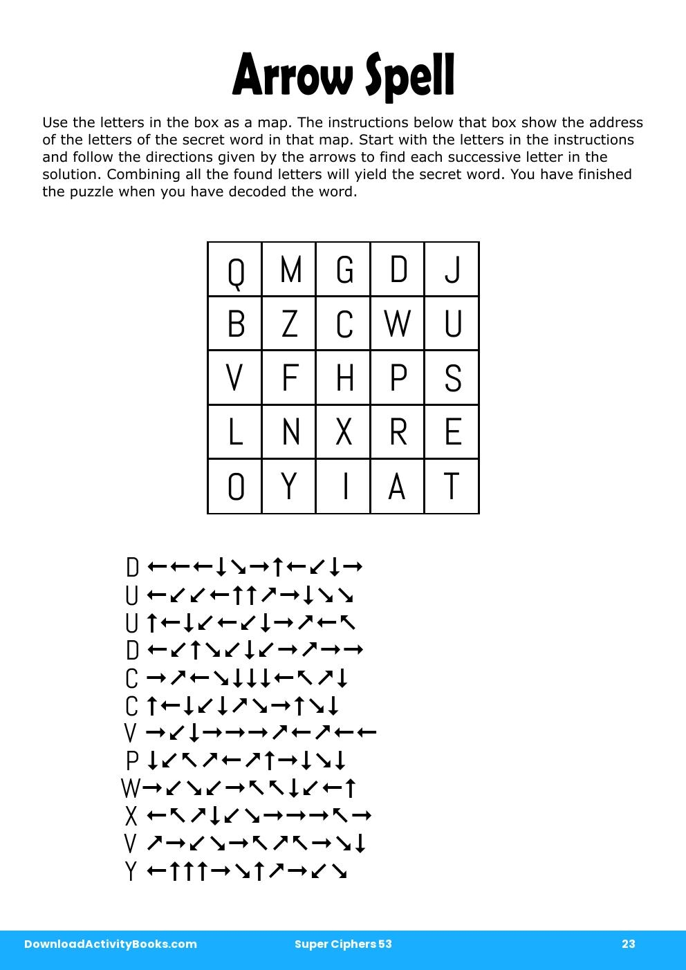 Arrow Spell in Super Ciphers 53