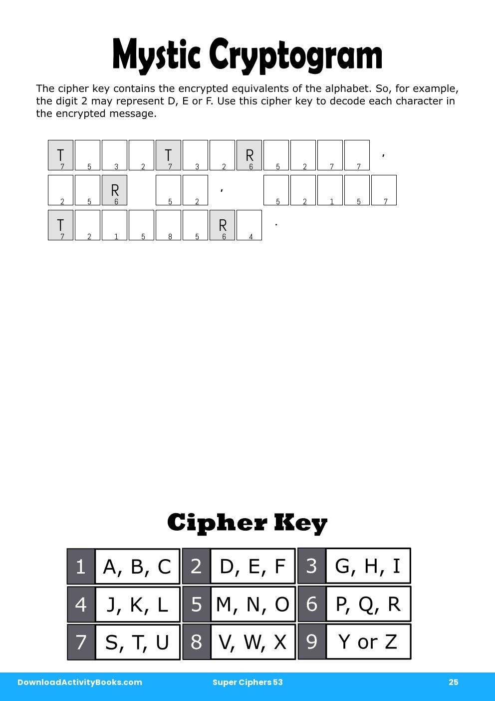 Mystic Cryptogram in Super Ciphers 53