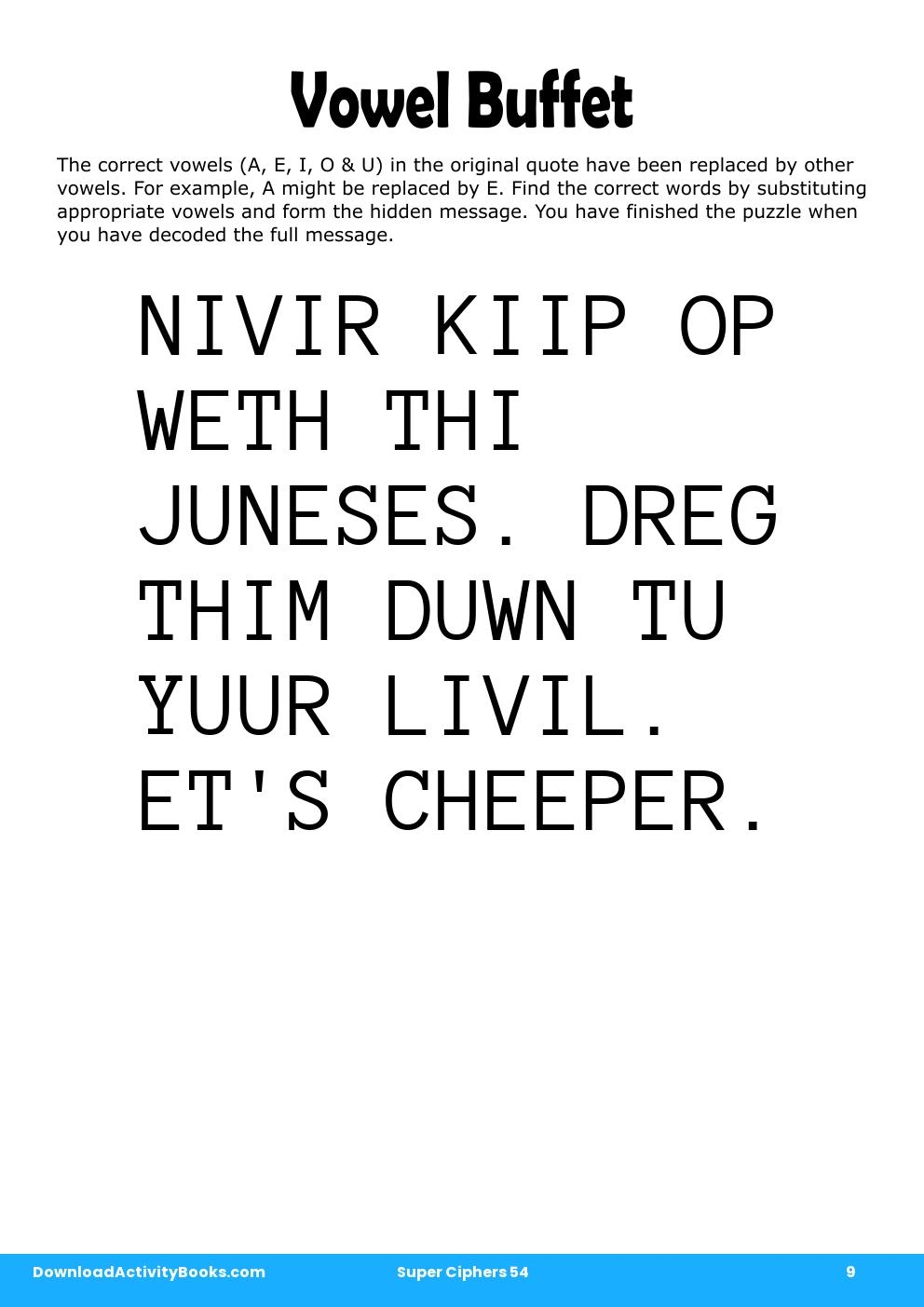 Vowel Buffet in Super Ciphers 54