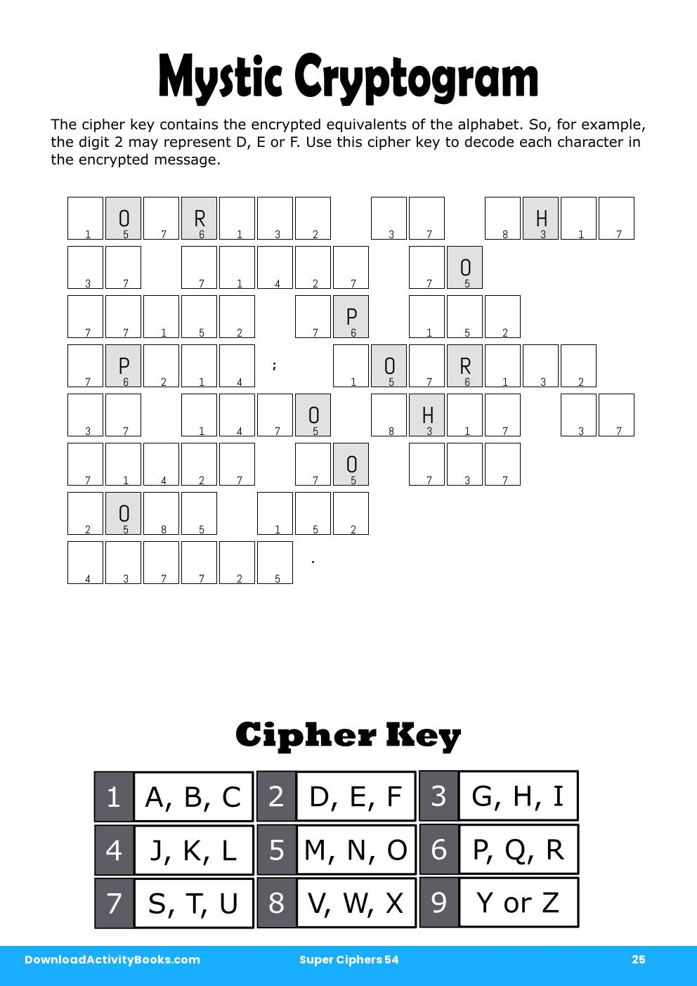 Mystic Cryptogram in Super Ciphers 54