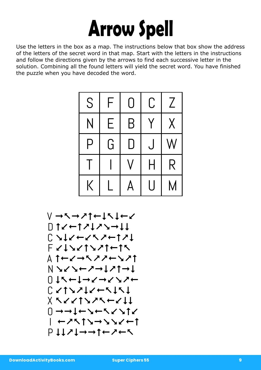 Arrow Spell in Super Ciphers 55