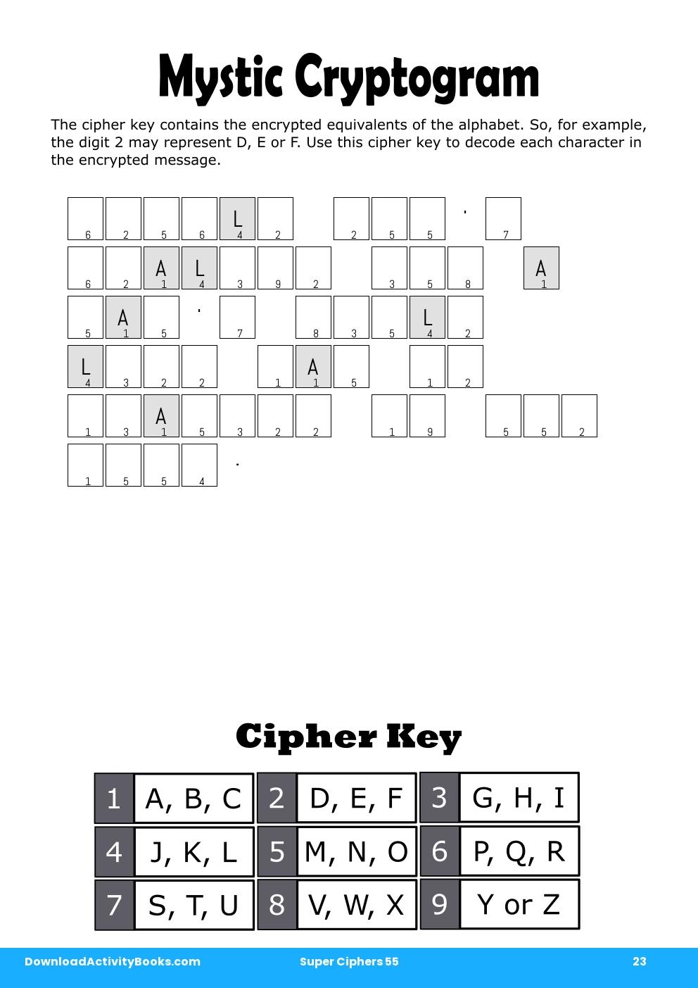 Mystic Cryptogram in Super Ciphers 55