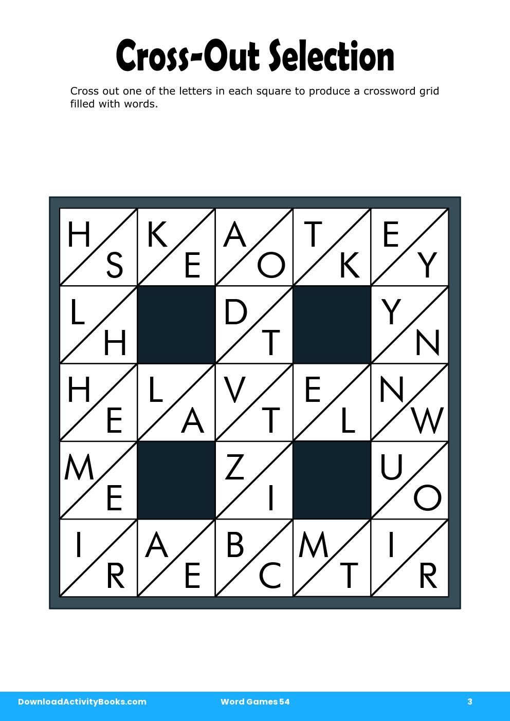 Cross-Out Selection in Word Games 54