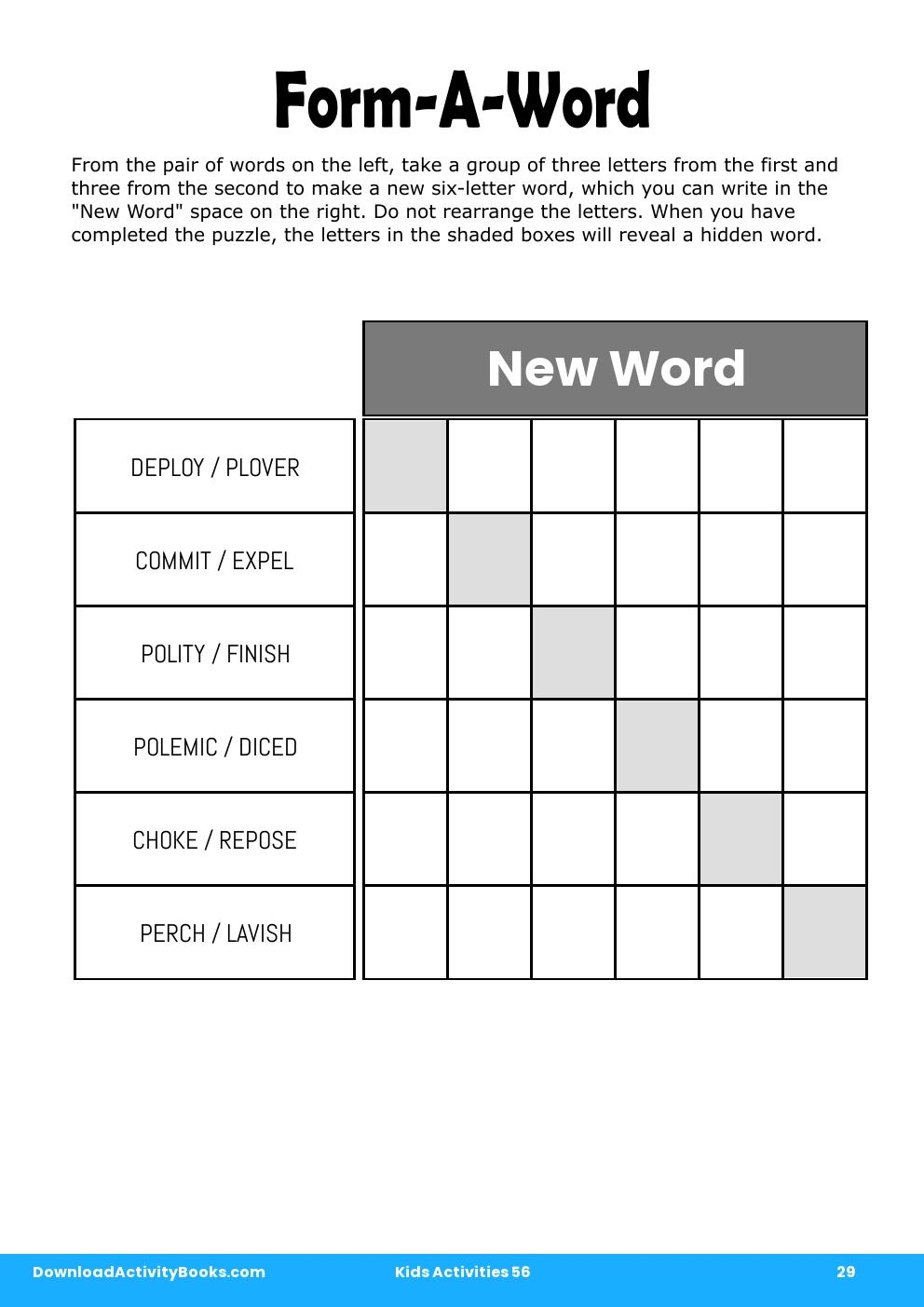Form-A-Word in Kids Activities 56