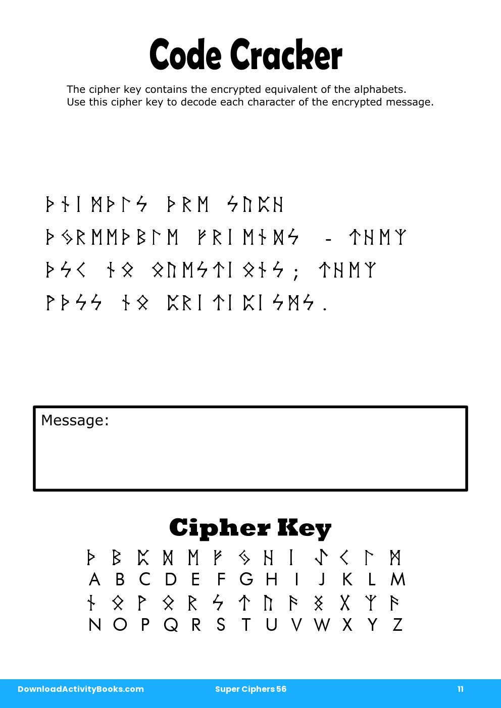 Code Cracker in Super Ciphers 56