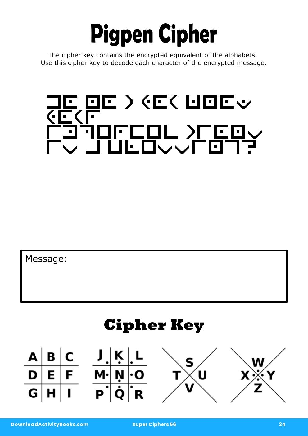 Pigpen Cipher in Super Ciphers 56