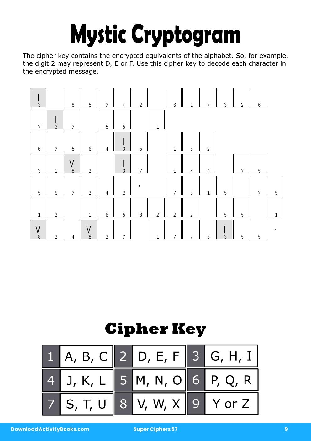 Mystic Cryptogram in Super Ciphers 57