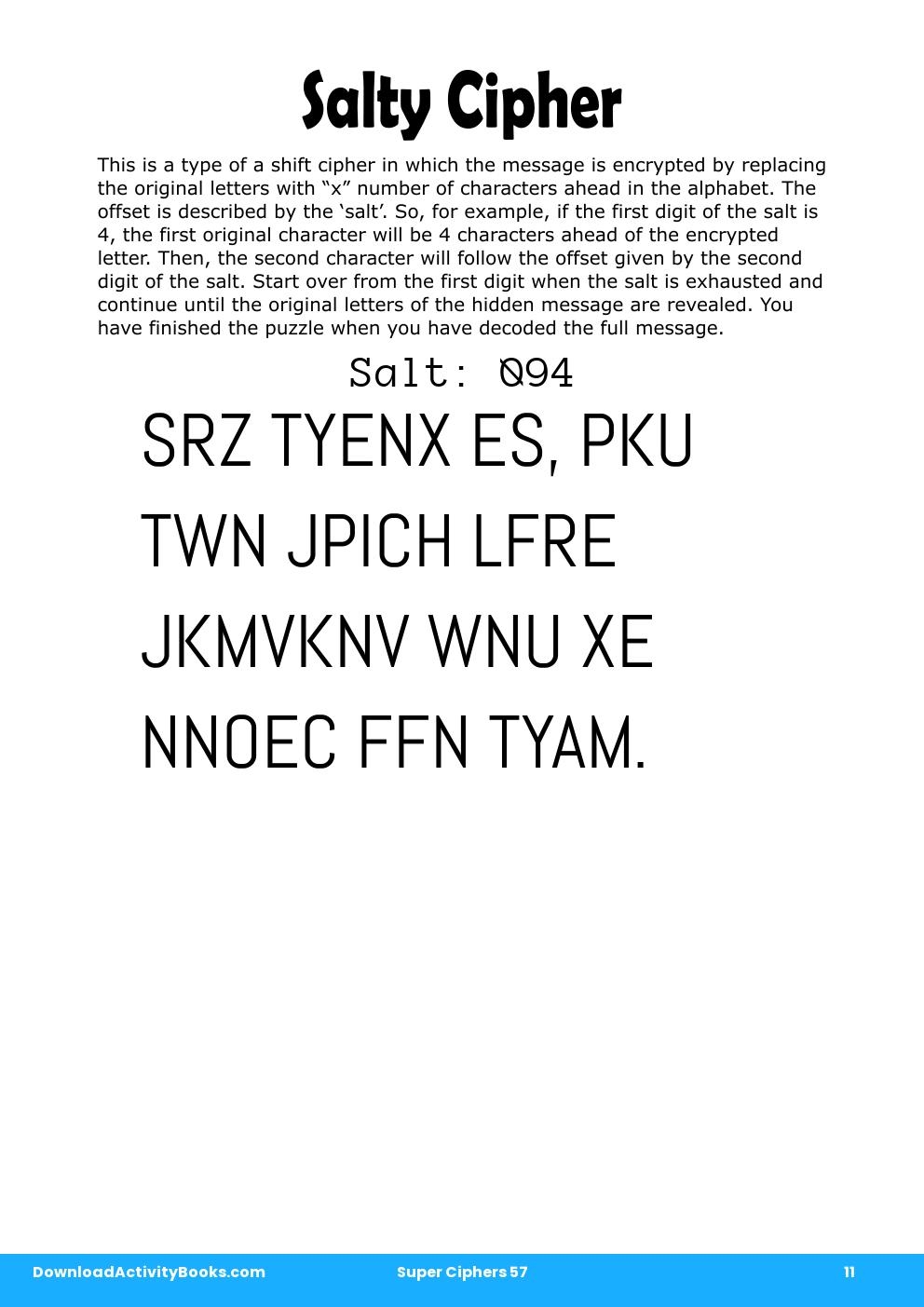 Salty Cipher in Super Ciphers 57