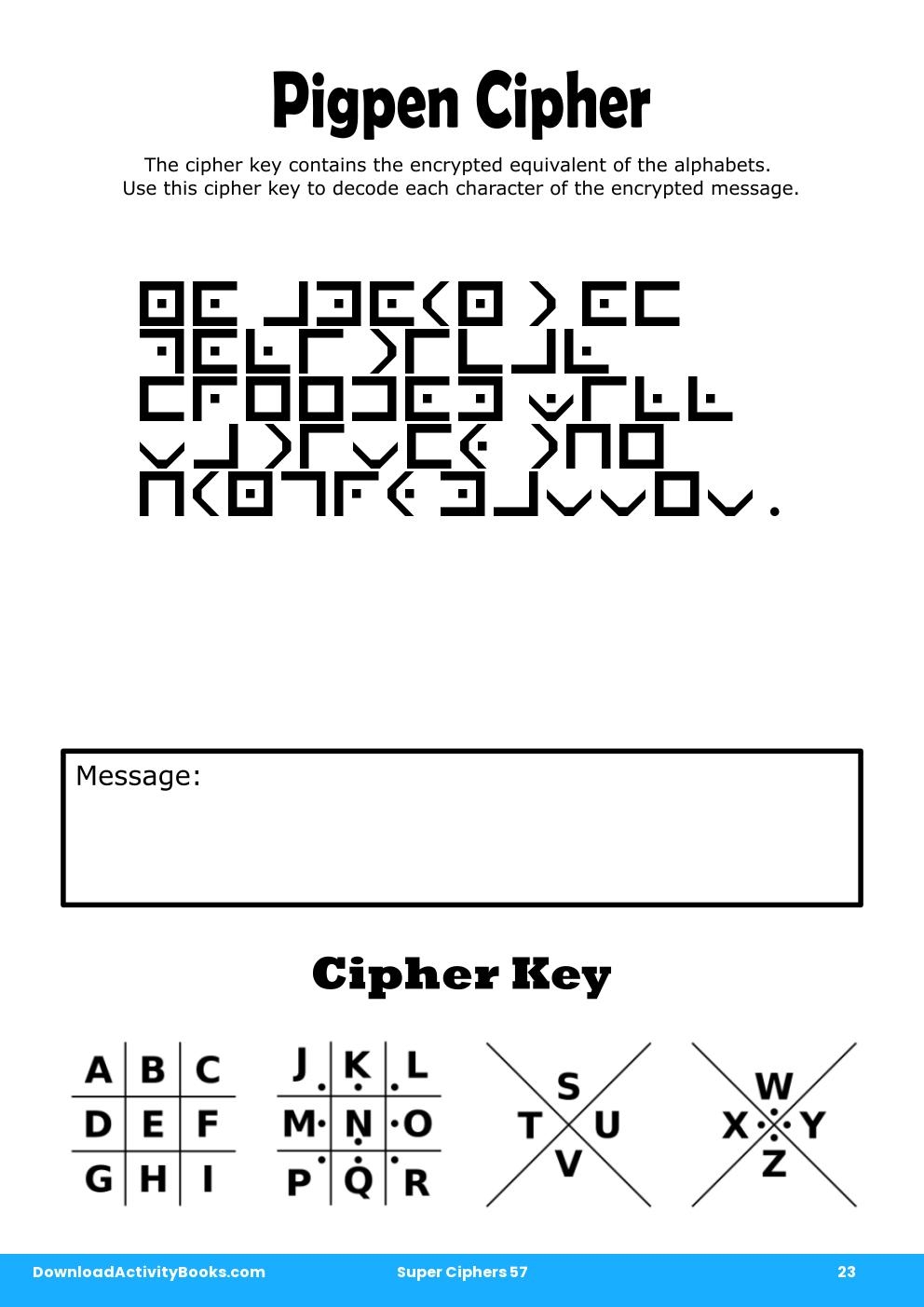 Pigpen Cipher in Super Ciphers 57