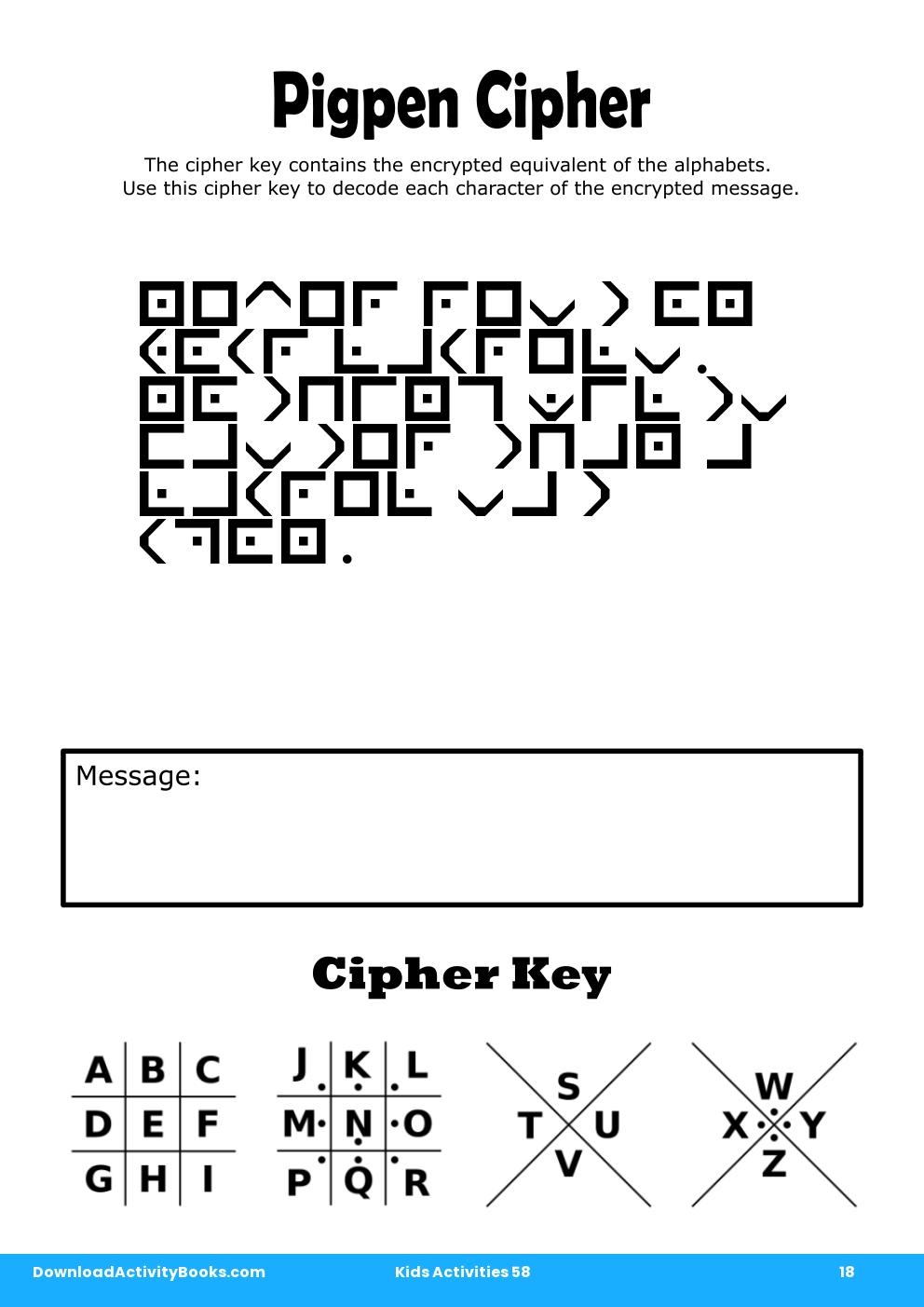 Pigpen Cipher in Kids Activities 58