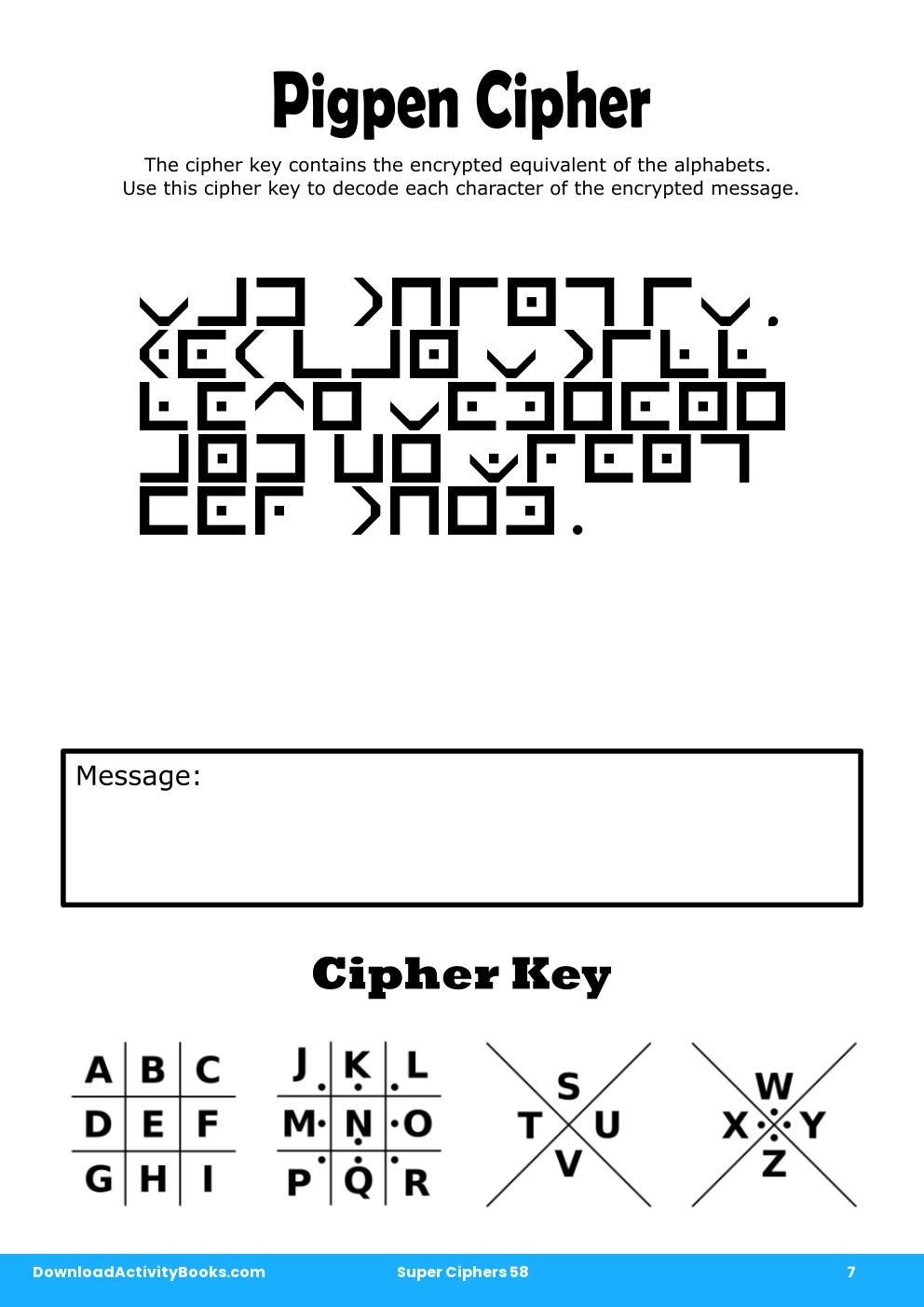 Pigpen Cipher in Super Ciphers 58