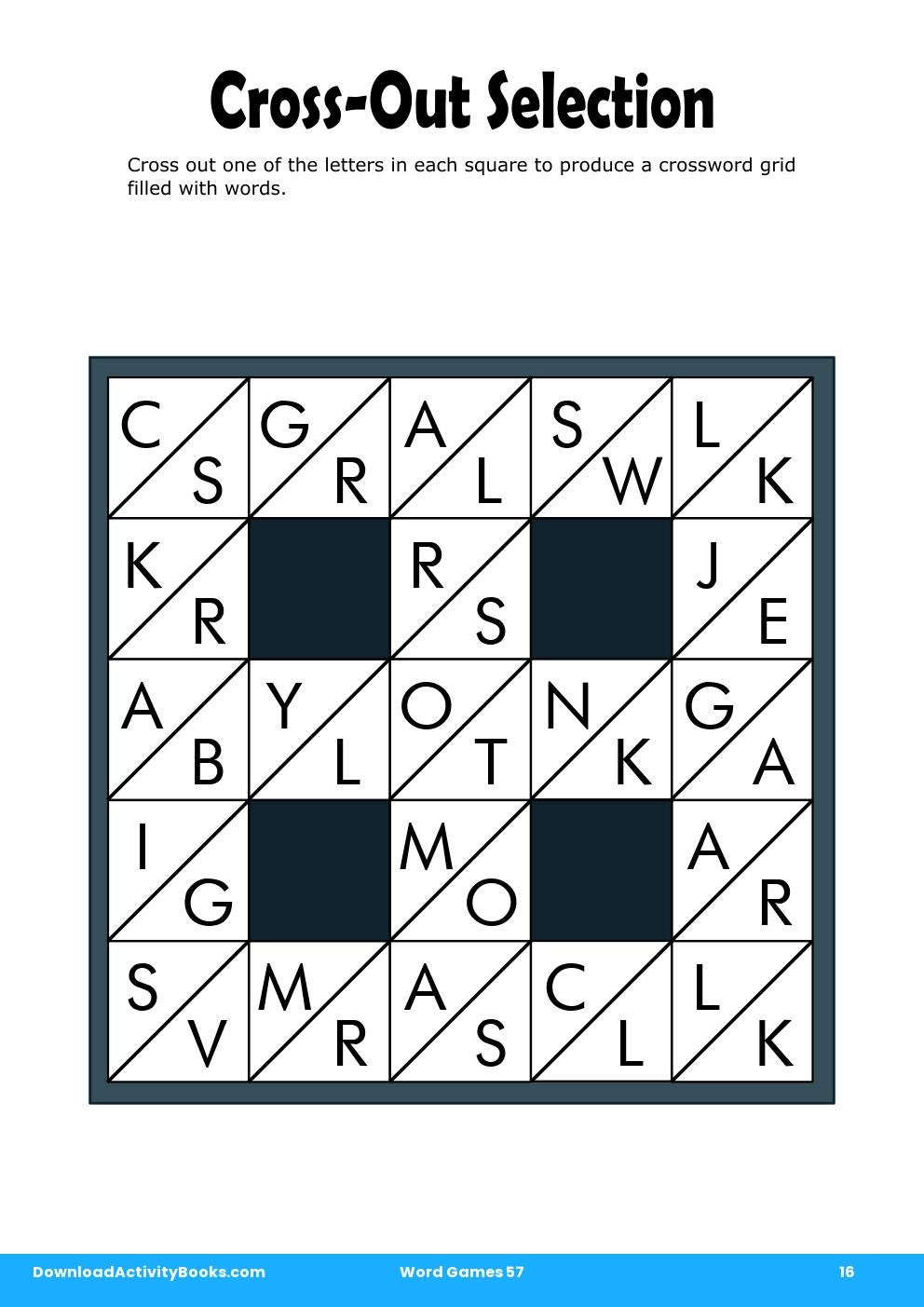 Cross-Out Selection in Word Games 57
