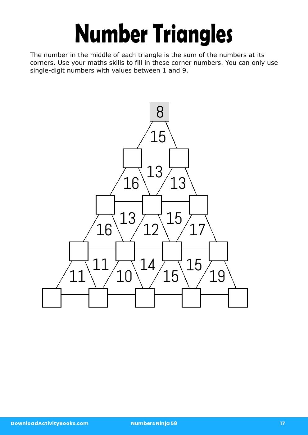 Number Triangles in Numbers Ninja 58