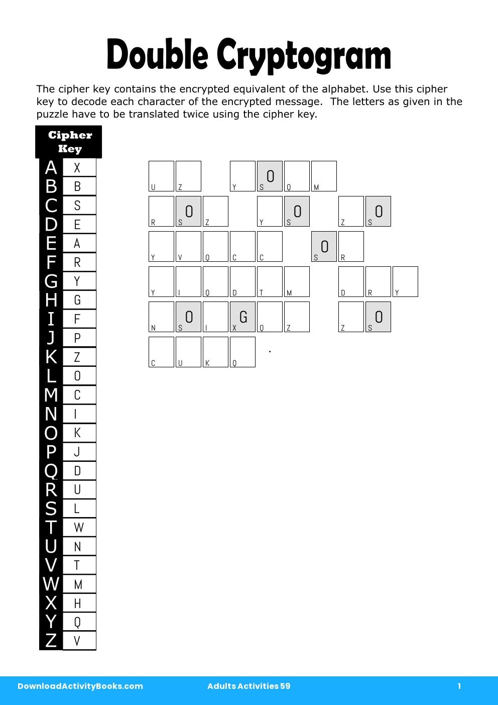 Double Cryptogram in Adults Activities 59