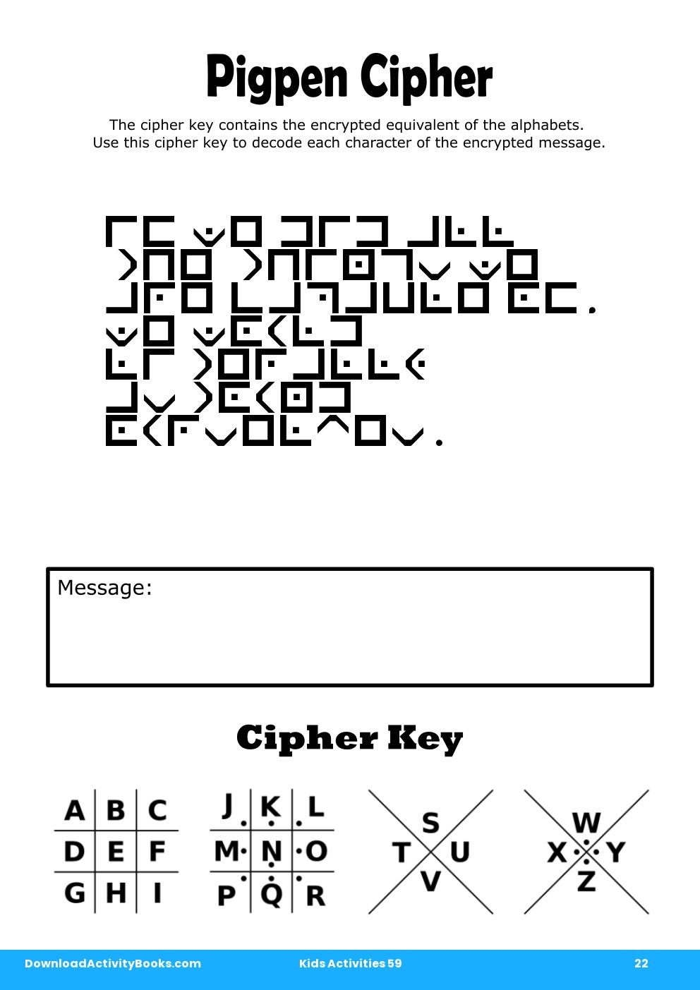 Pigpen Cipher in Kids Activities 59