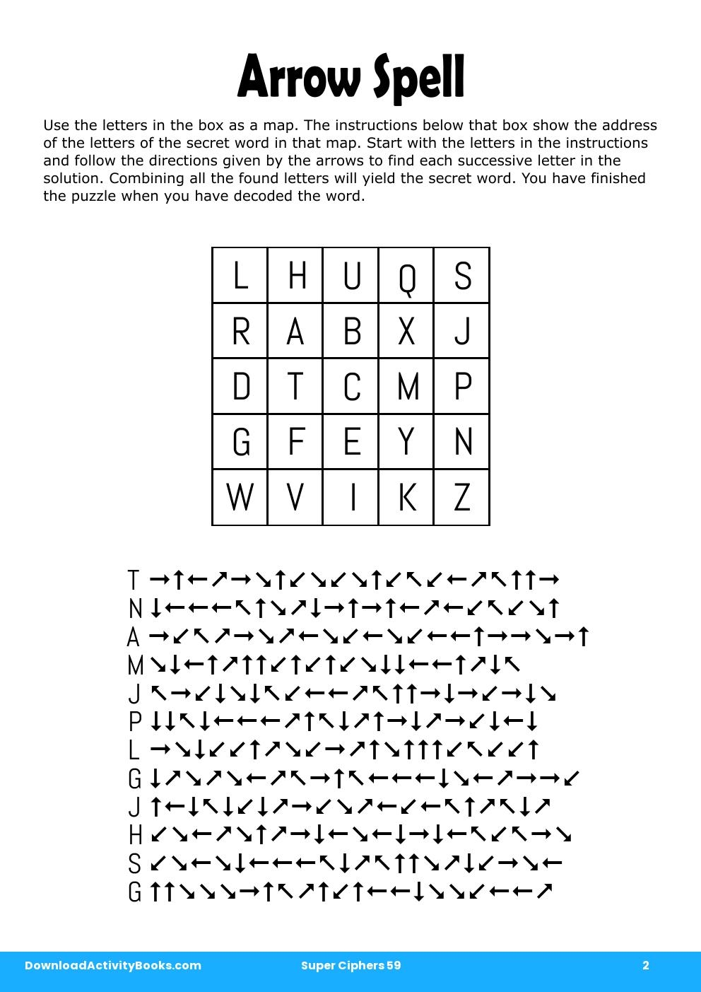 Arrow Spell in Super Ciphers 59
