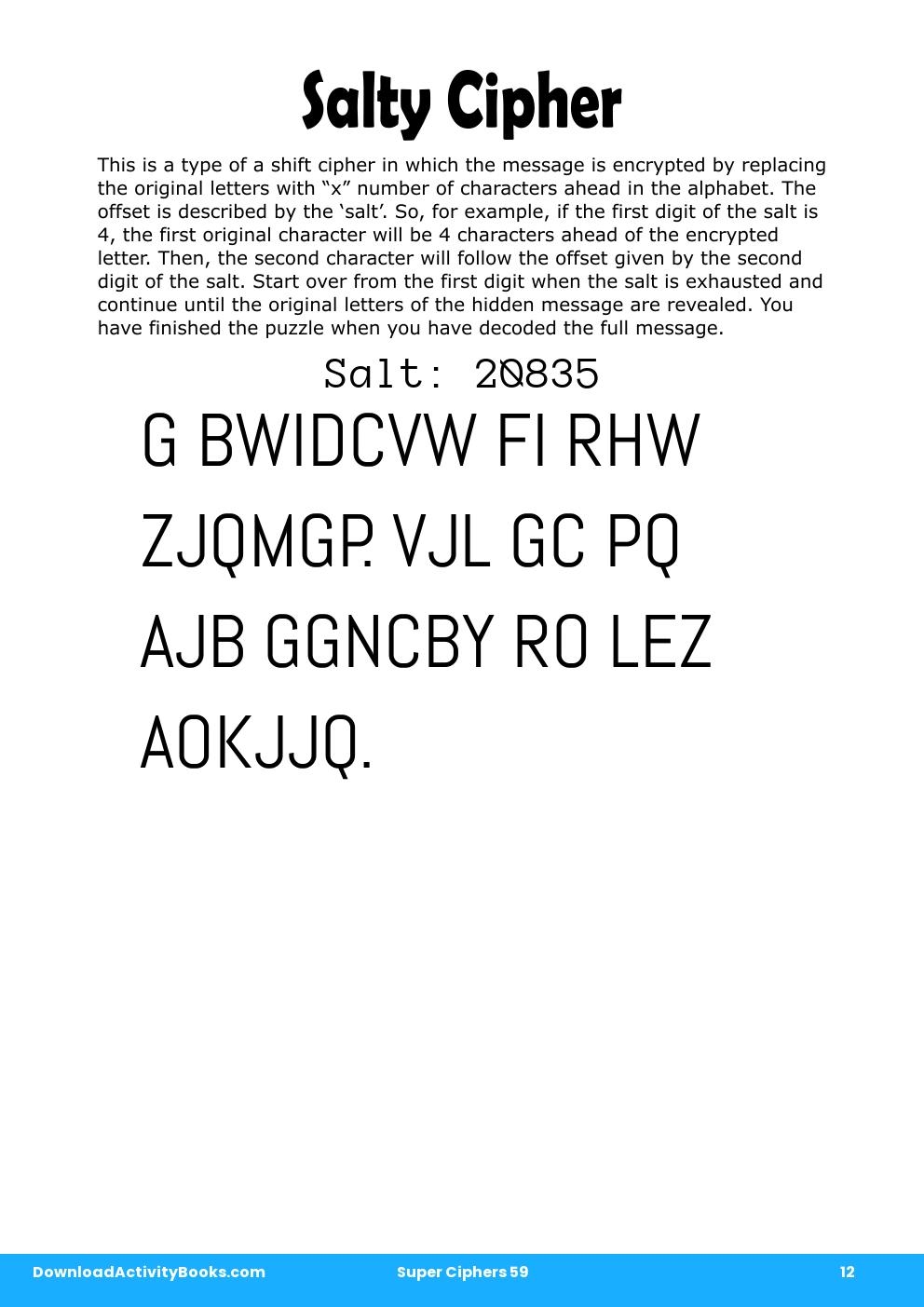 Salty Cipher in Super Ciphers 59