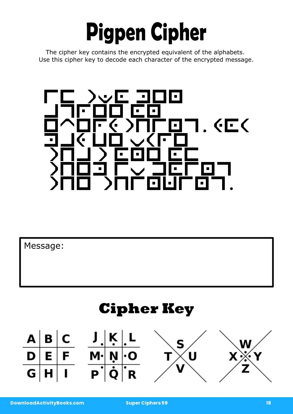 Pigpen Cipher in Super Ciphers 59