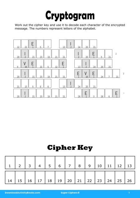 Cryptogram in Super Ciphers 8