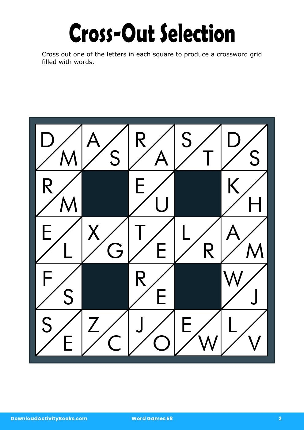 Cross-Out Selection in Word Games 58