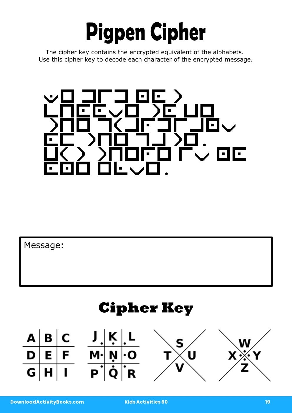 Pigpen Cipher in Kids Activities 60