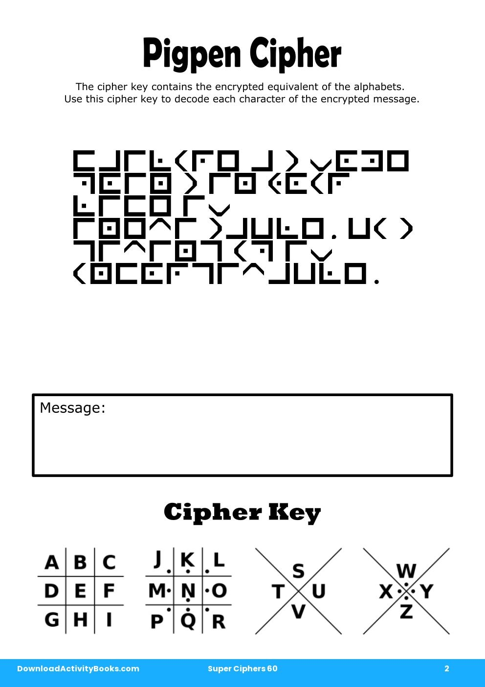 Pigpen Cipher in Super Ciphers 60
