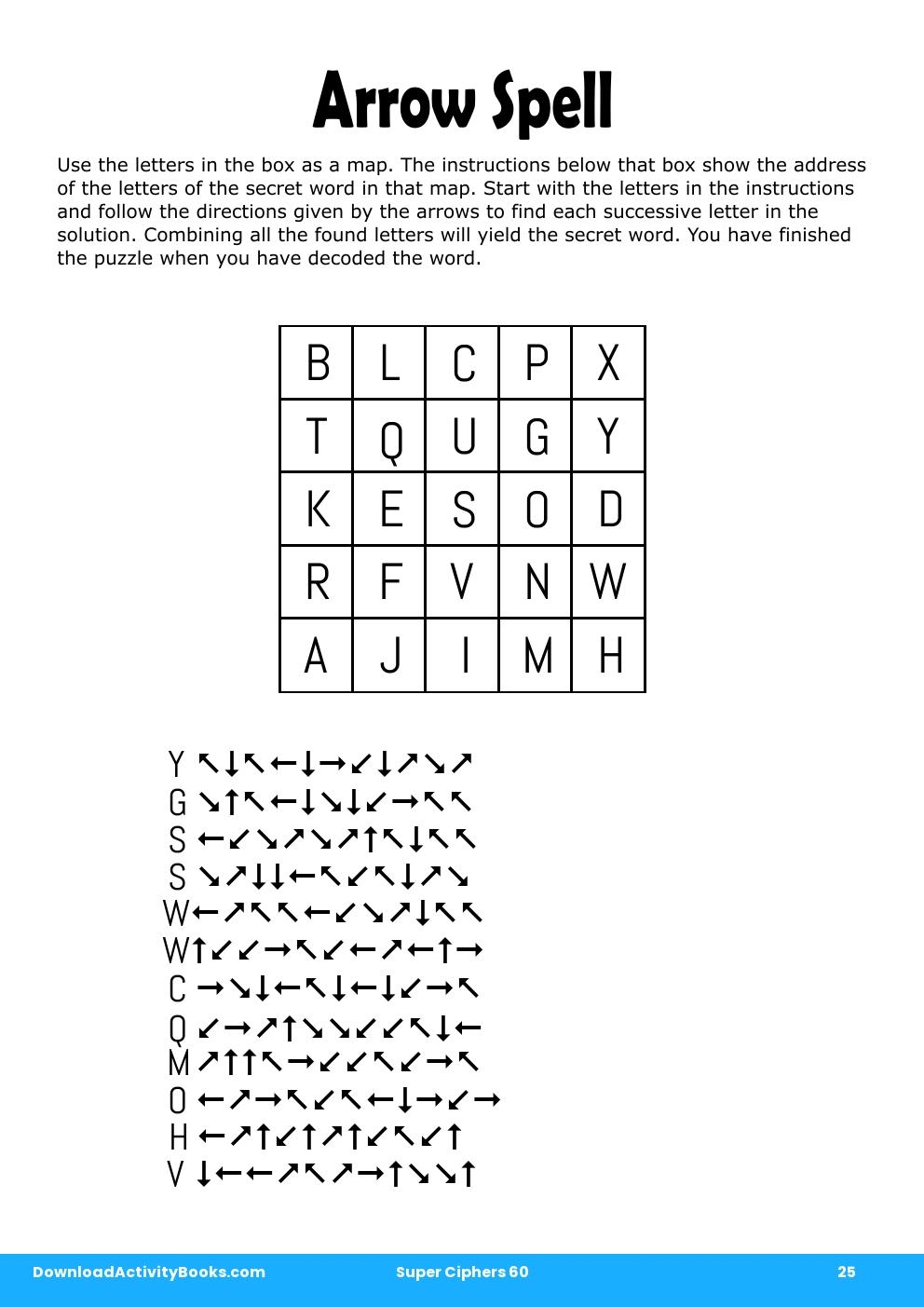 Arrow Spell in Super Ciphers 60
