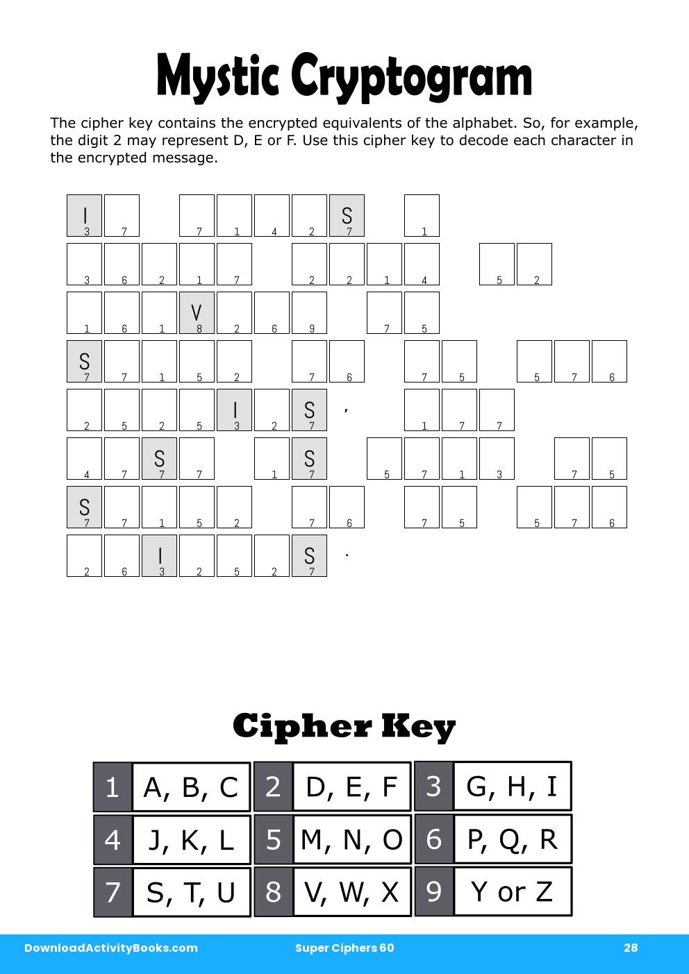 Mystic Cryptogram in Super Ciphers 60