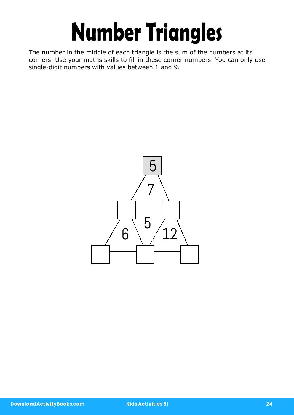Number Triangles in Kids Activities 61