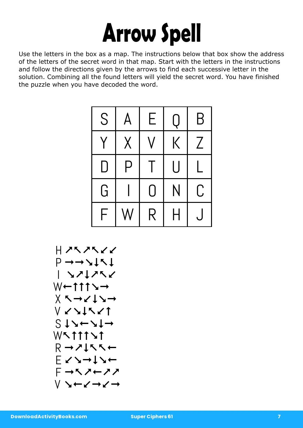 Arrow Spell in Super Ciphers 61