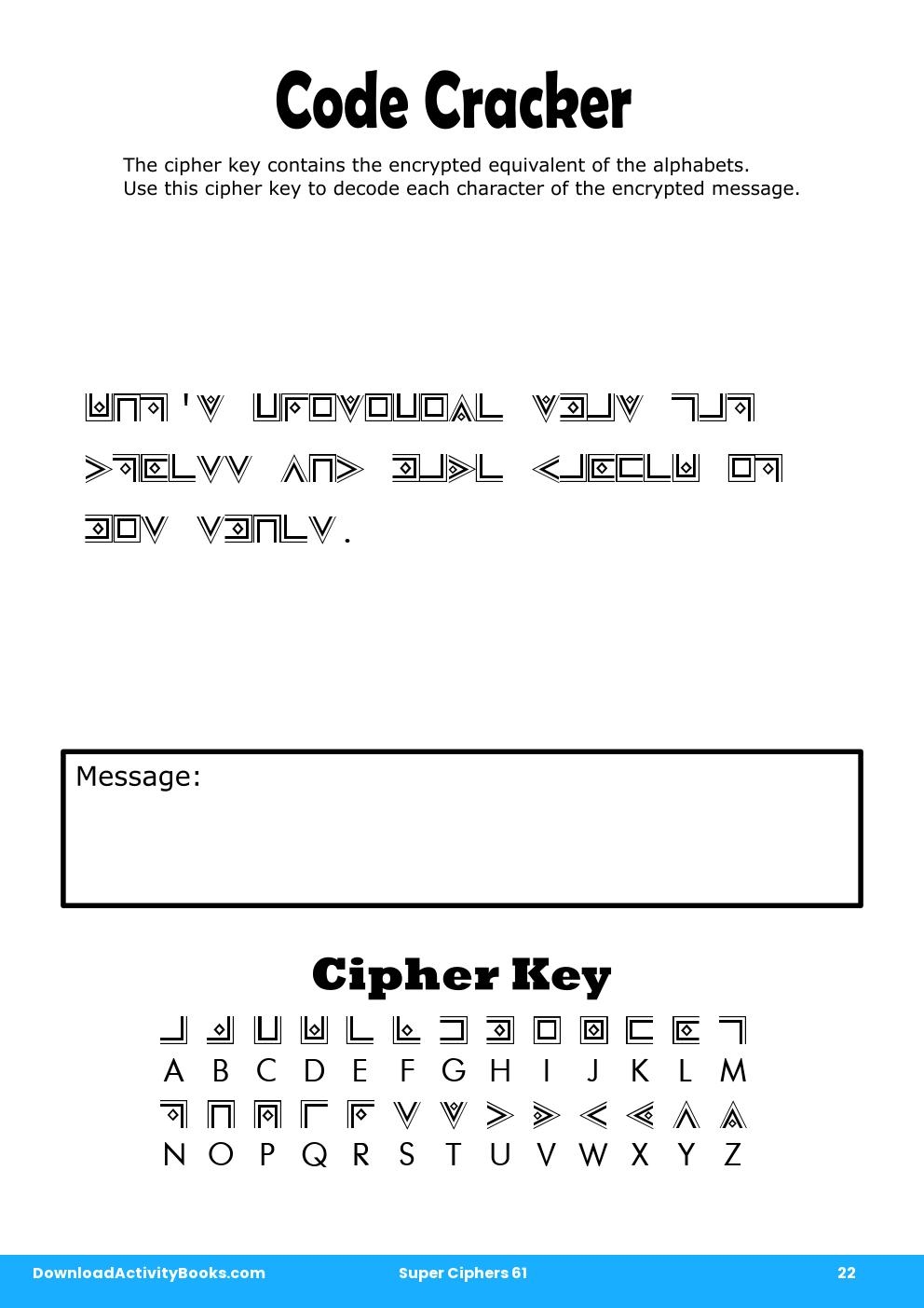 Code Cracker in Super Ciphers 61
