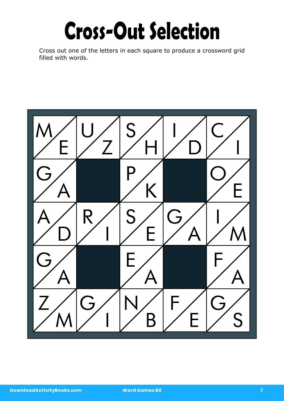 Cross-Out Selection in Word Games 60