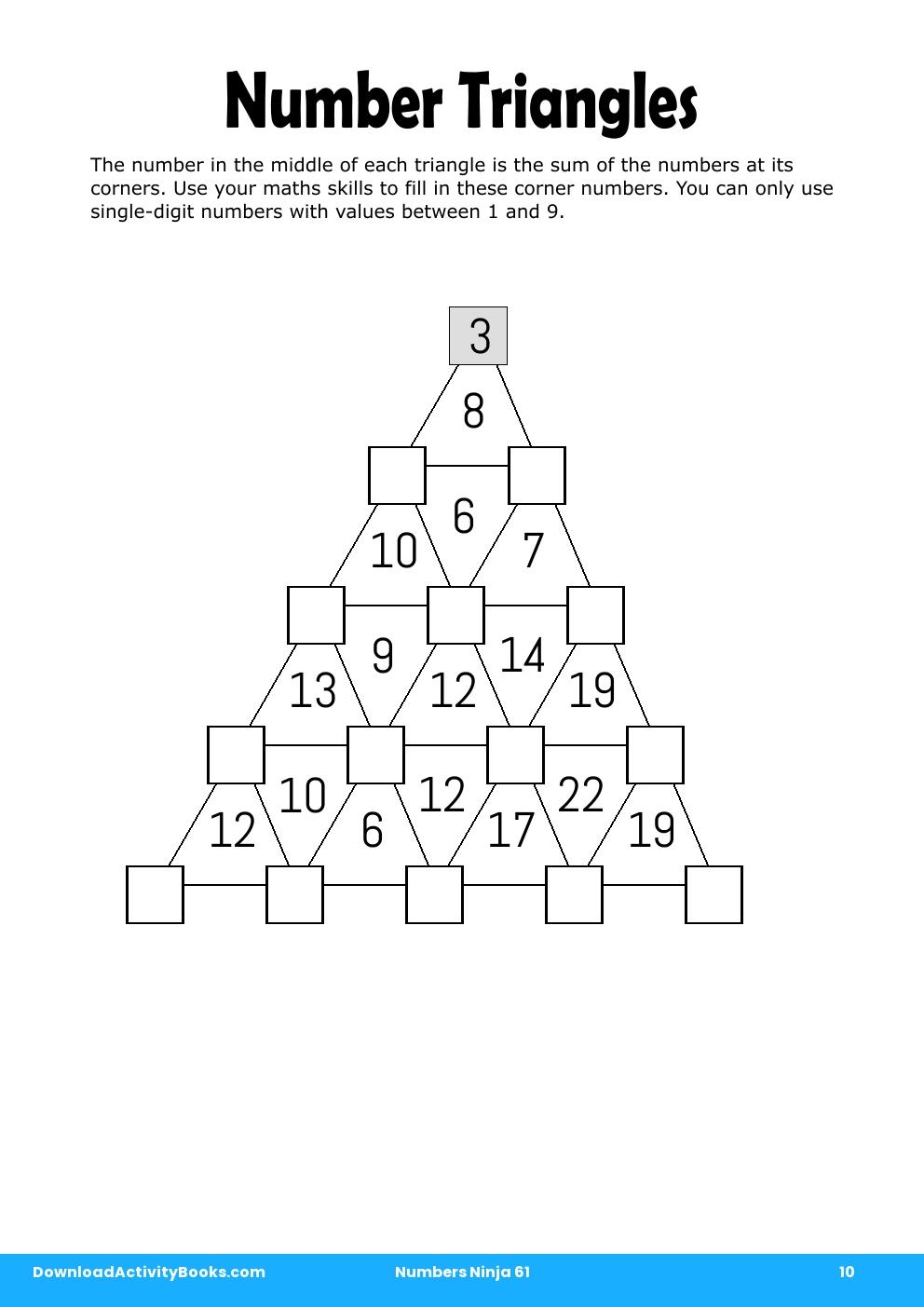 Number Triangles in Numbers Ninja 61