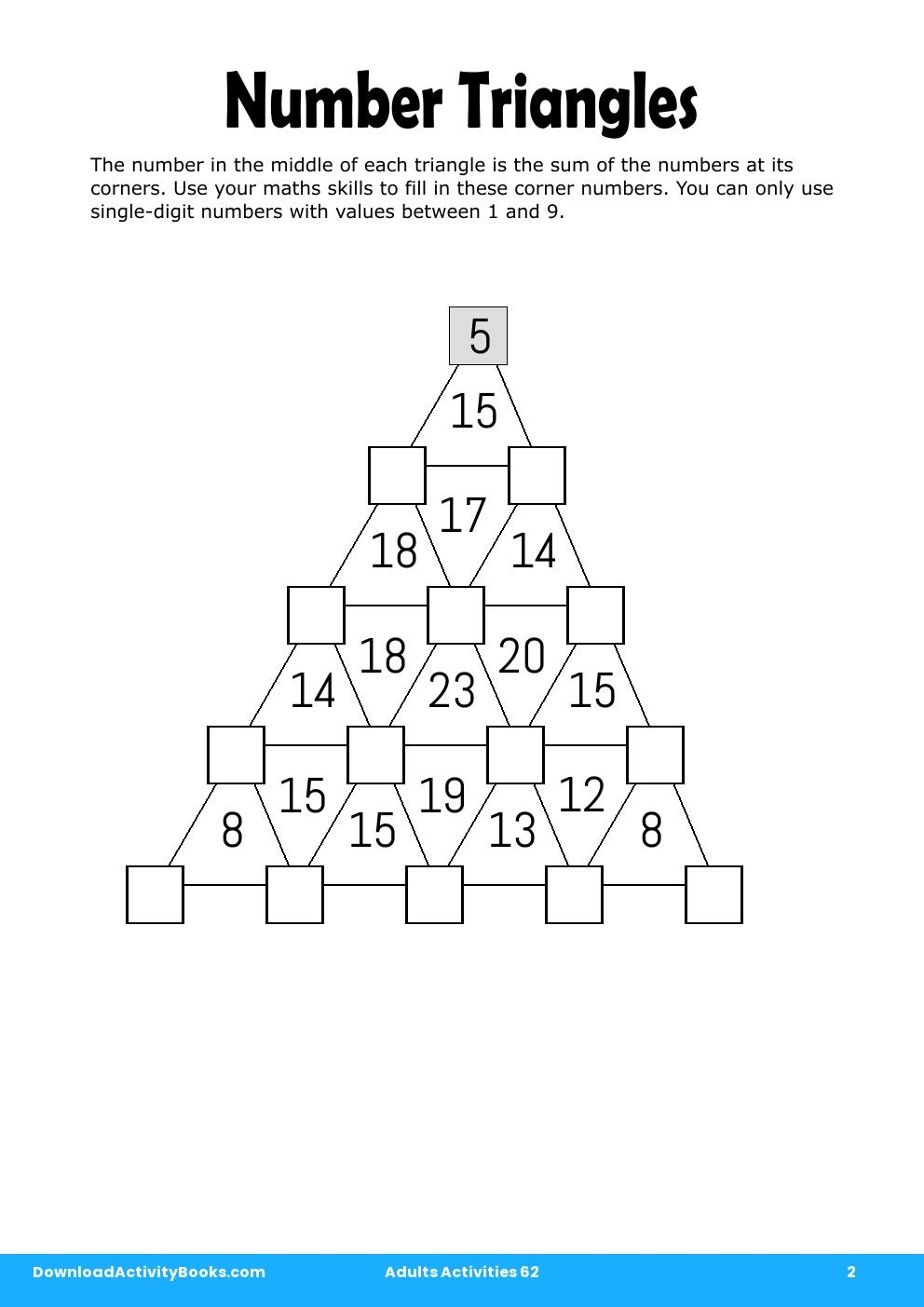 Number Triangles in Adults Activities 62