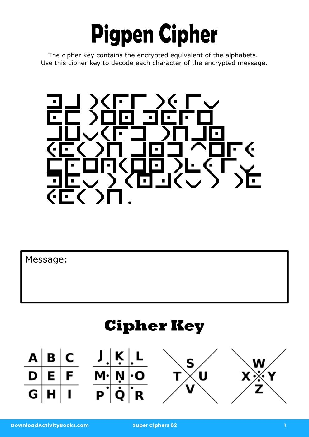 Pigpen Cipher in Super Ciphers 62