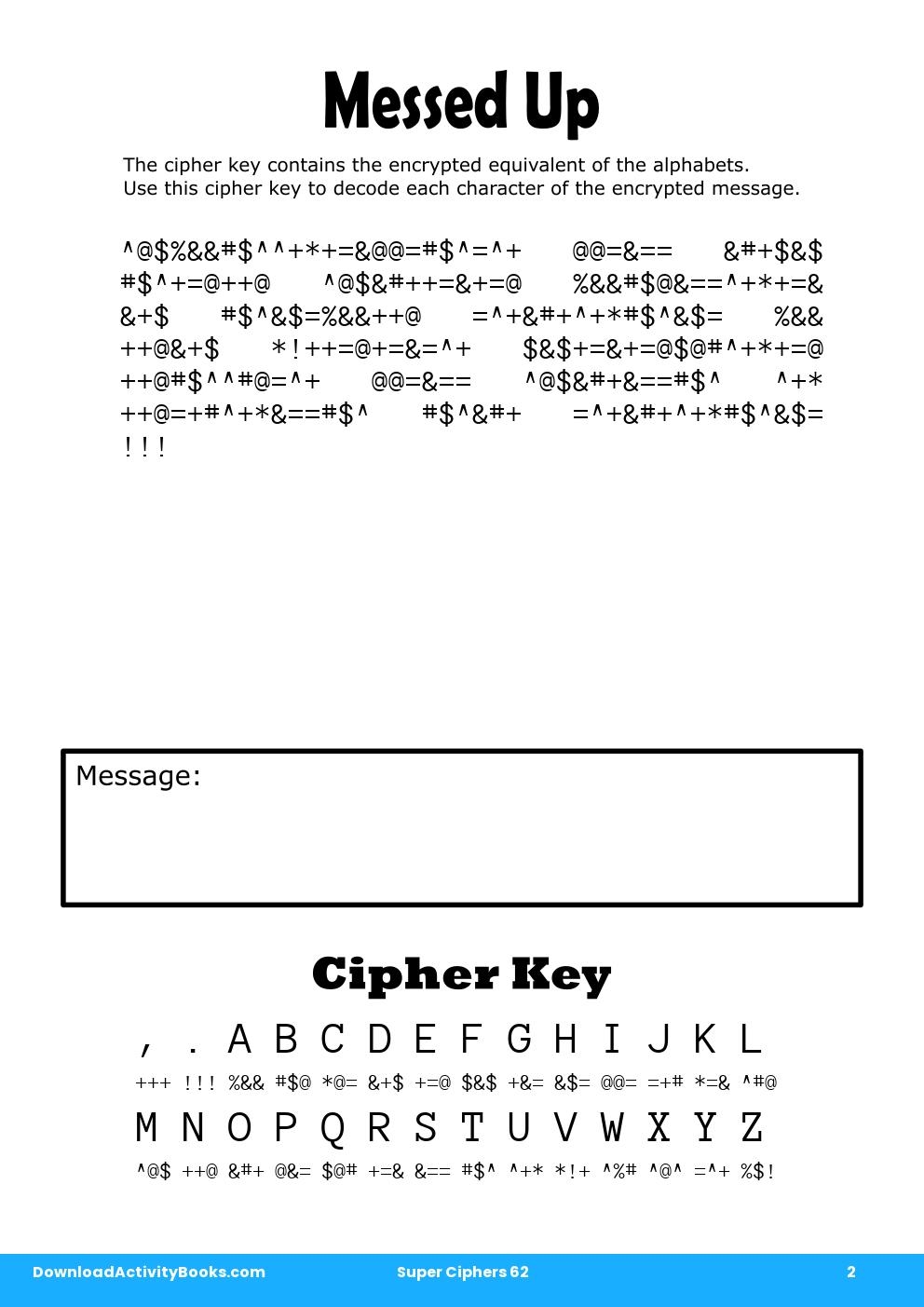 Messed Up in Super Ciphers 62