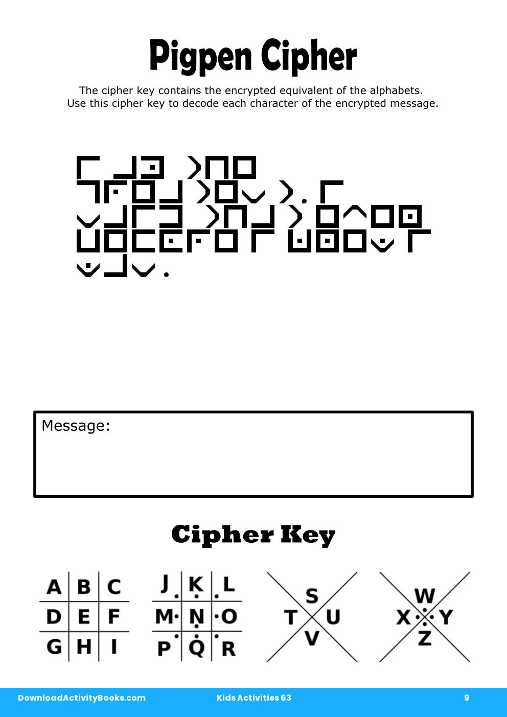 Pigpen Cipher in Kids Activities 63