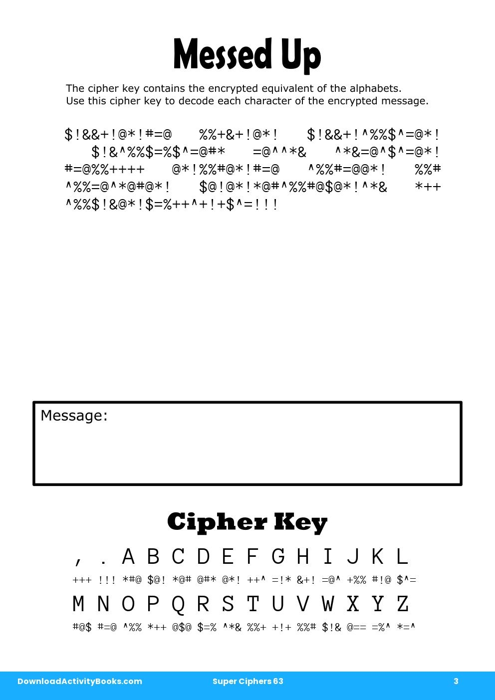 Messed Up in Super Ciphers 63
