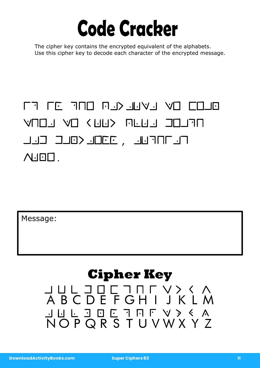 Code Cracker in Super Ciphers 63